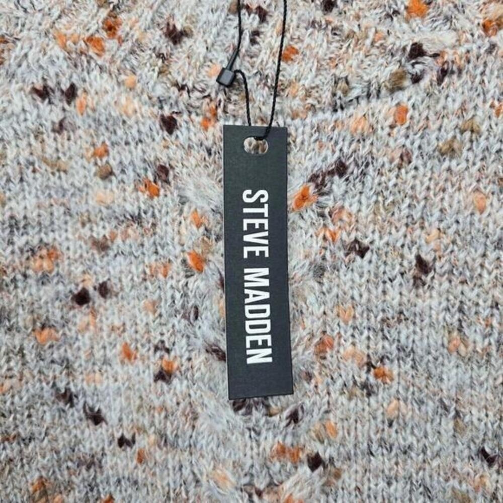 Steve Madden Sweater Women's Large Textured Cable-Knit Mock-Neck Alpaca Blend - Picture 4 of 10